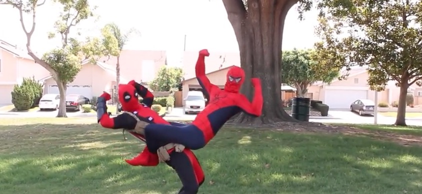 Bro Hugs with Spider-man and Deadpool